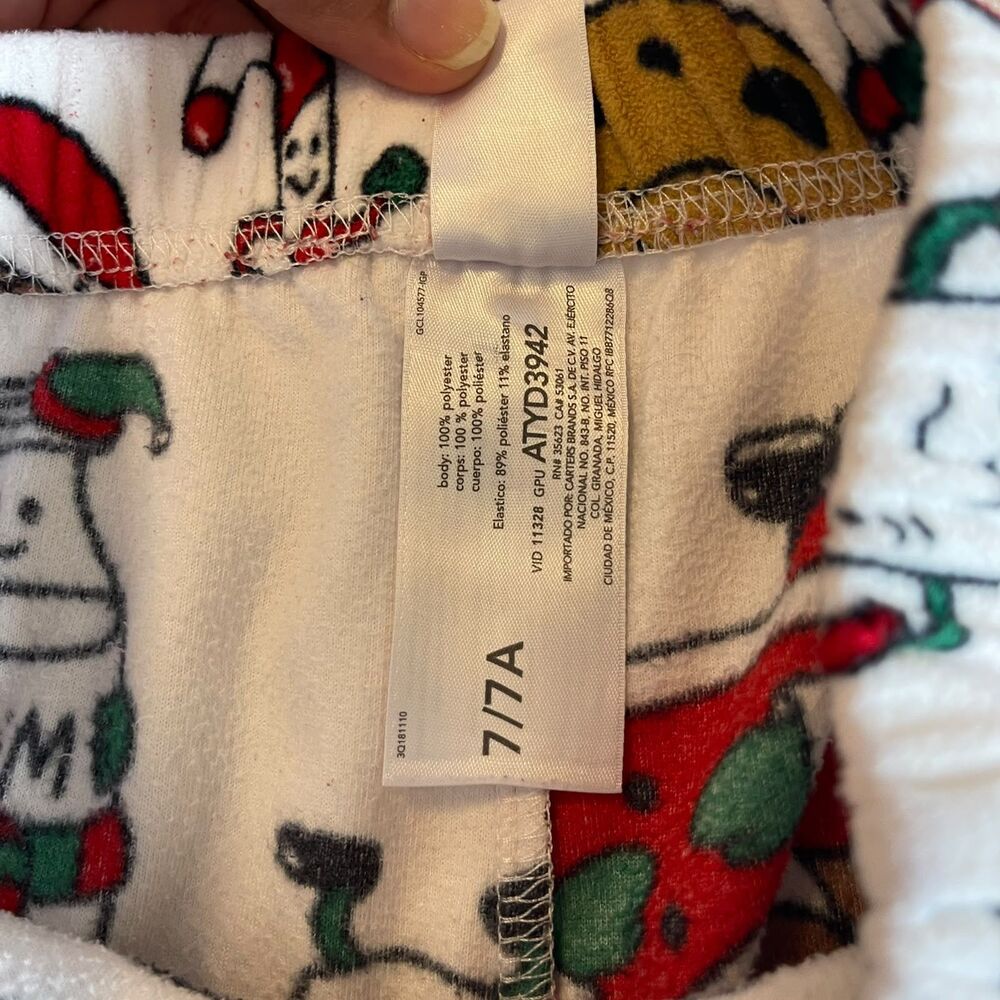 Carter's Girls Size 7 Christmas Pajama Set On Santa's Nice List Red Holiday PJs - Picture 10 of 16